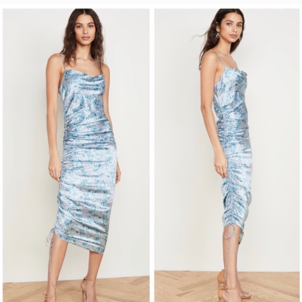 Cinq a Sept Sapir Column Dress Silk Turquoise Brand New